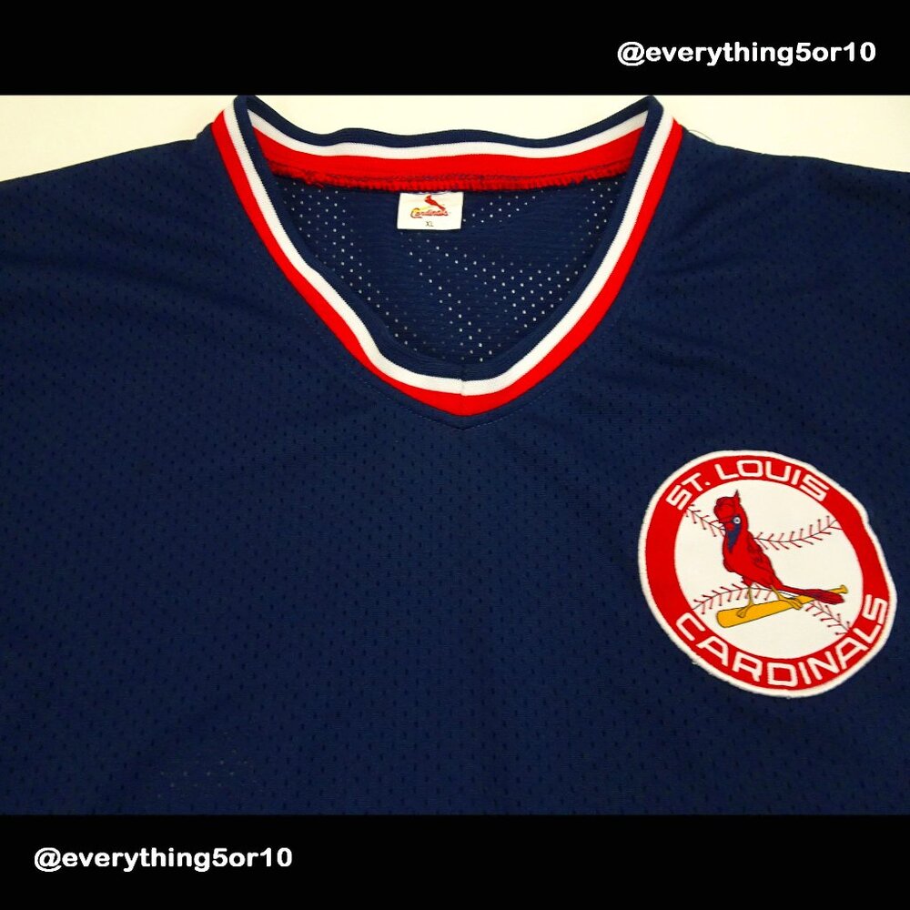 St Louis Cardinals SGA Pullover Jersey XL Blue Sewn Patch Stadium Giveaway STLMO